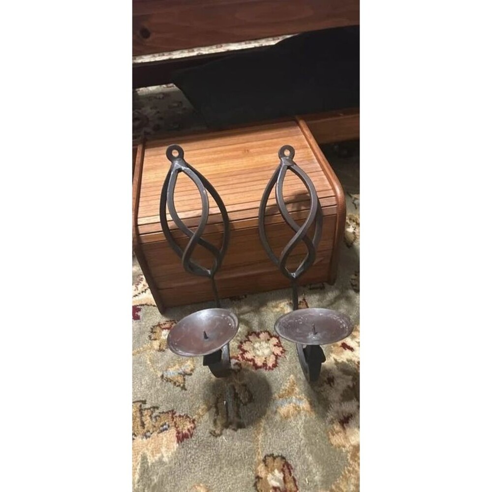 Pair of Wrought Iron Wall Candle Holders